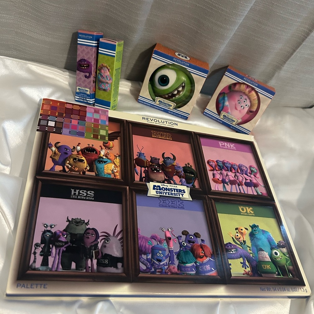 NEW Disney Pixar x Revolution Monsters University Colossal Face Palette Lipstick
